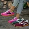 Dames Lettvekt Sklisikre Fritidssneakers Livlig Rosa & Svart Syntetisk Overdel Lavsko med TPR-såle, Pustende Stofffôr