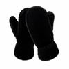 1pair Windproof Imitation Rabbit Fur Gloves Thickened Winter Mittens Simple Plush Gloves  Women