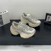 European Thick-soled Heightening Casual Shoes Women's Shoes 2025 Spring New Versatile and Thin Muffin Bottom Sports Dad Shoes Tide