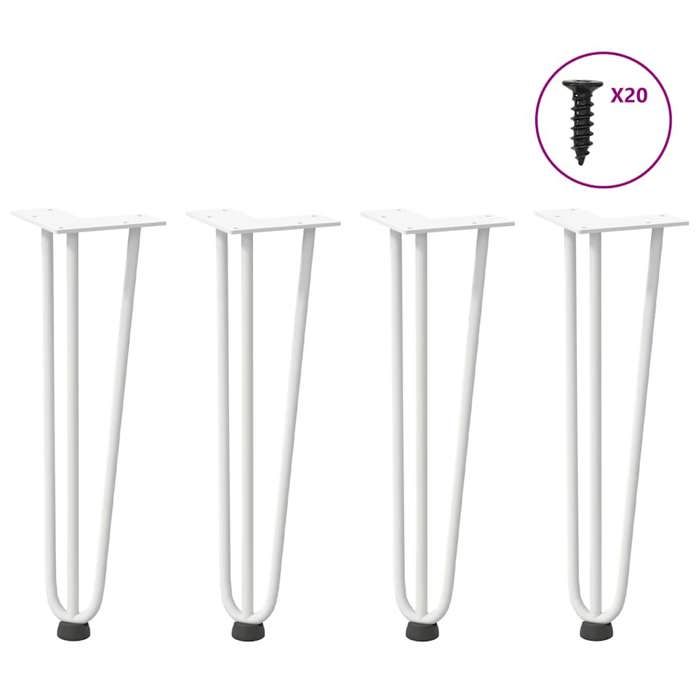 VidaXL Hairpin Legs for Coffee Table 4 Pcs White 42 Cm Solid Steel 4012441