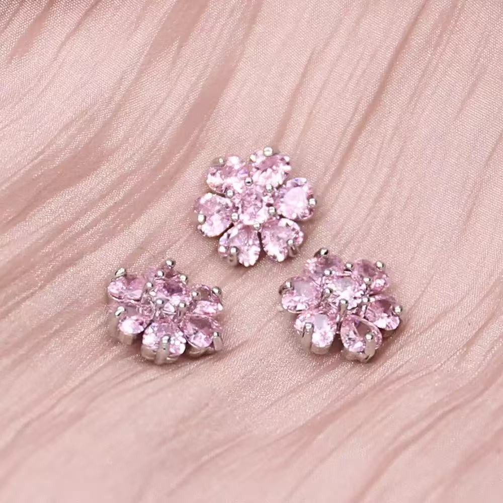 

5pcs/lot Shining crystal buttons zirconia button for shirt Decorative CZ sewing buttons for cashmere Knit cardigan 13mm срібні рожевого кольору