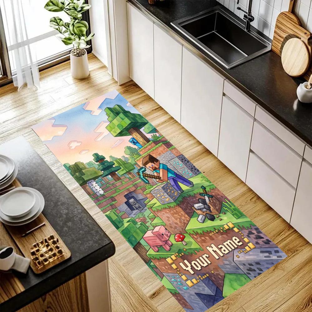 Minecraft Customize Your Name Kitchen Rug Runner Rug Laundry Mat Hallway Entryway The Best Gift Choice
