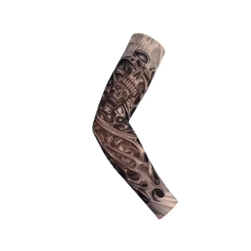 

2Pcs Stretch Nylon Sleeves Halloween Tattoo Props UV Sunshade Arm Sleeves Ice Protection Cooling Cycling Fishing Outdoor Sports One size