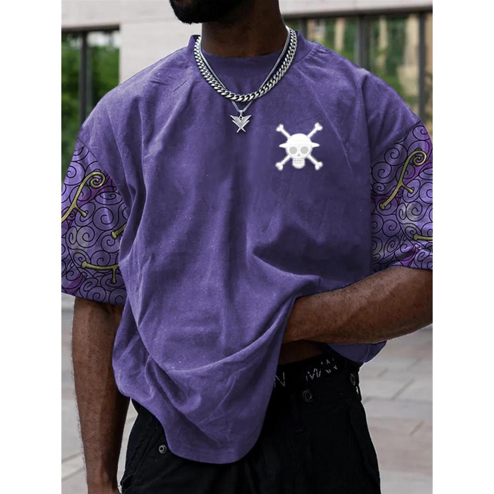 

Аниме хип-хоп футболка с 3d принтом большого размера, мужская летняя повседневная футболка, дышащая свободная мужская футболка в стиле ретро, ​​уличная футболка с коротким рукавом L