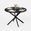 Round Table with X-Legs, 120 cm - Kitchen and Dining Table for Home Office, or as a Coffee Table - Black