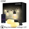15M Smart LED String Lights App Control Fairy Light Outdoor Christmas Garland Festoon Lamp Garden Party Decor