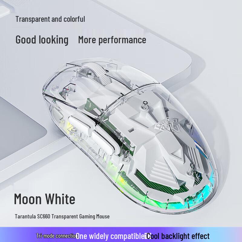 AULA SC660 Transparent Tri-Mode Wireless Mouse