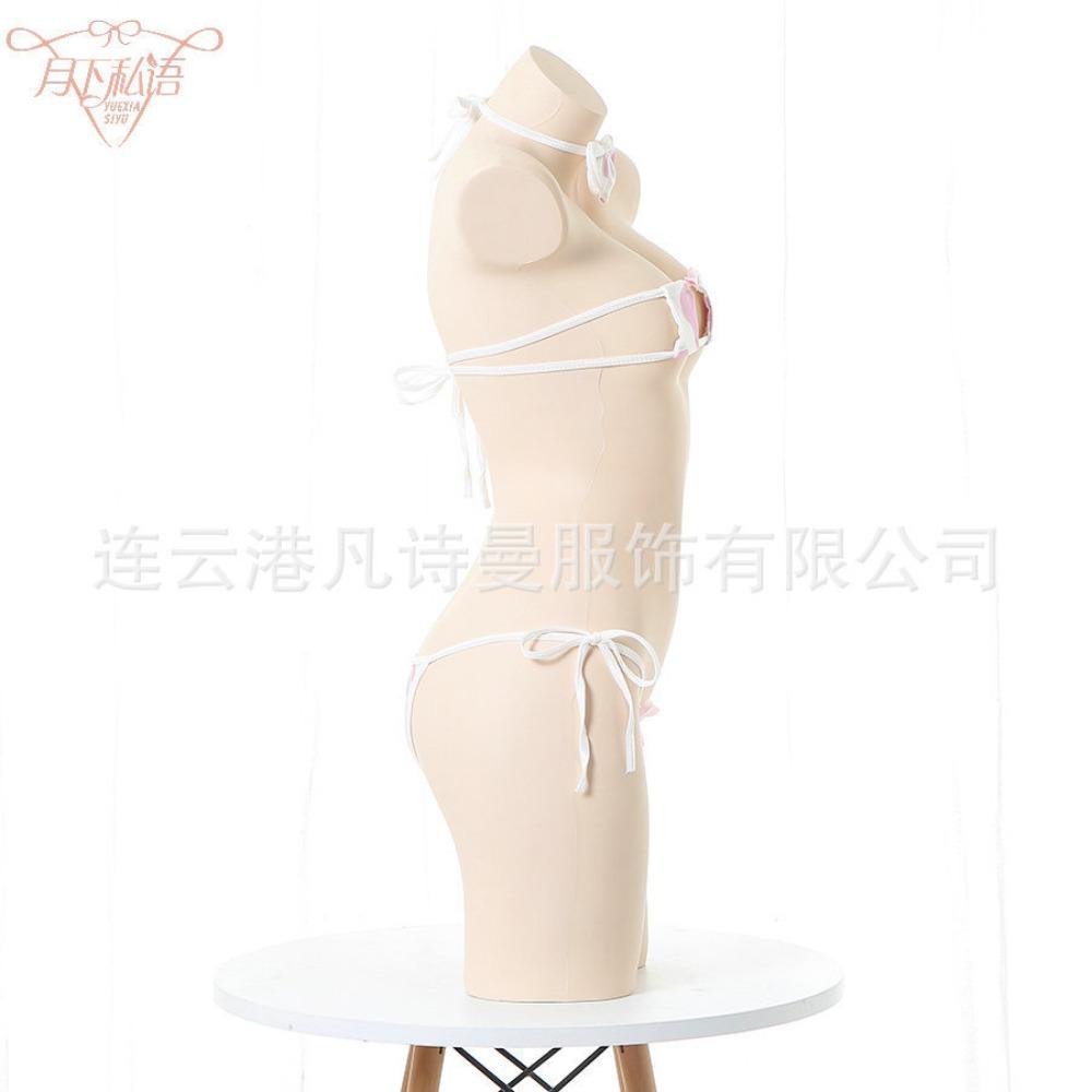 Fun A Piece of Hair Strap Underwear In Stock Japanese Cute Wind Comfortable Breathable Cow Flower Underwear Underwear Set