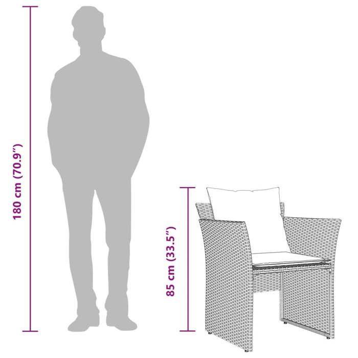 VidaXL Garden Chair with Stool Brown Braided Resin, Garden Seat, Outdoor Seat, Outdoor Chair, Chair 368622