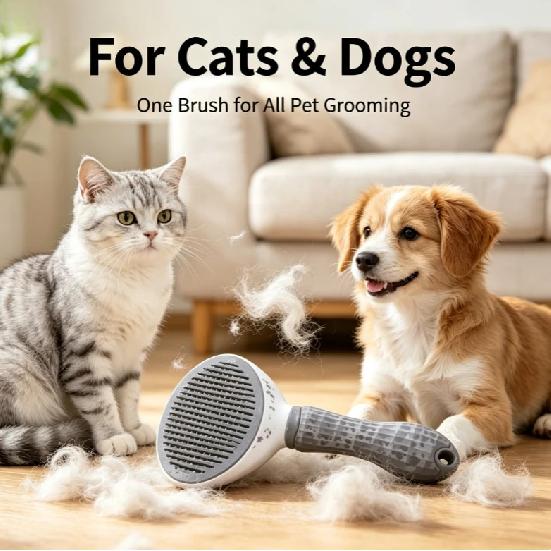 1PC Pet comb with one-button press to remove loose hair and shedding, special comb for dogs and cats, pet supplies