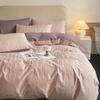 Nordic Style Light Luxury Pure Cotton Abraded Four-piece Set of Long-staple Cotton Warm Solid Color Cotton Bedding
