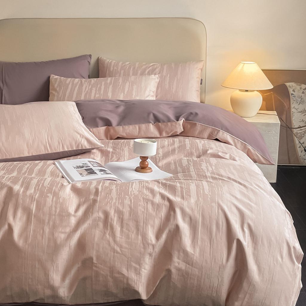 Nordic Style Light Luxury Pure Cotton Abraded Four-piece Set of Long-staple Cotton Warm Solid Color Cotton Bedding