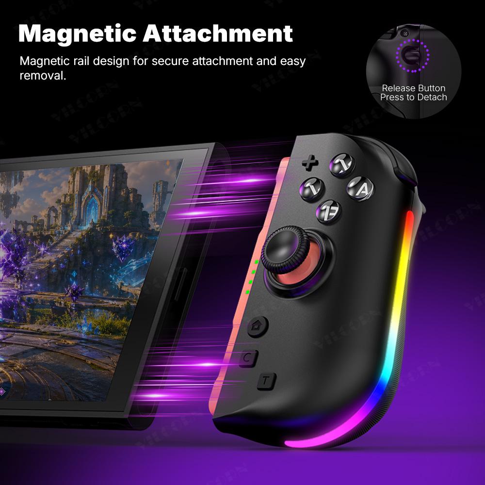 Magnetic Wireless Controller For Switch 2 One-Key Wake Up RGB Light Hall 3D Joystick Turbo Gamepad Programmable Back Buttons Set
