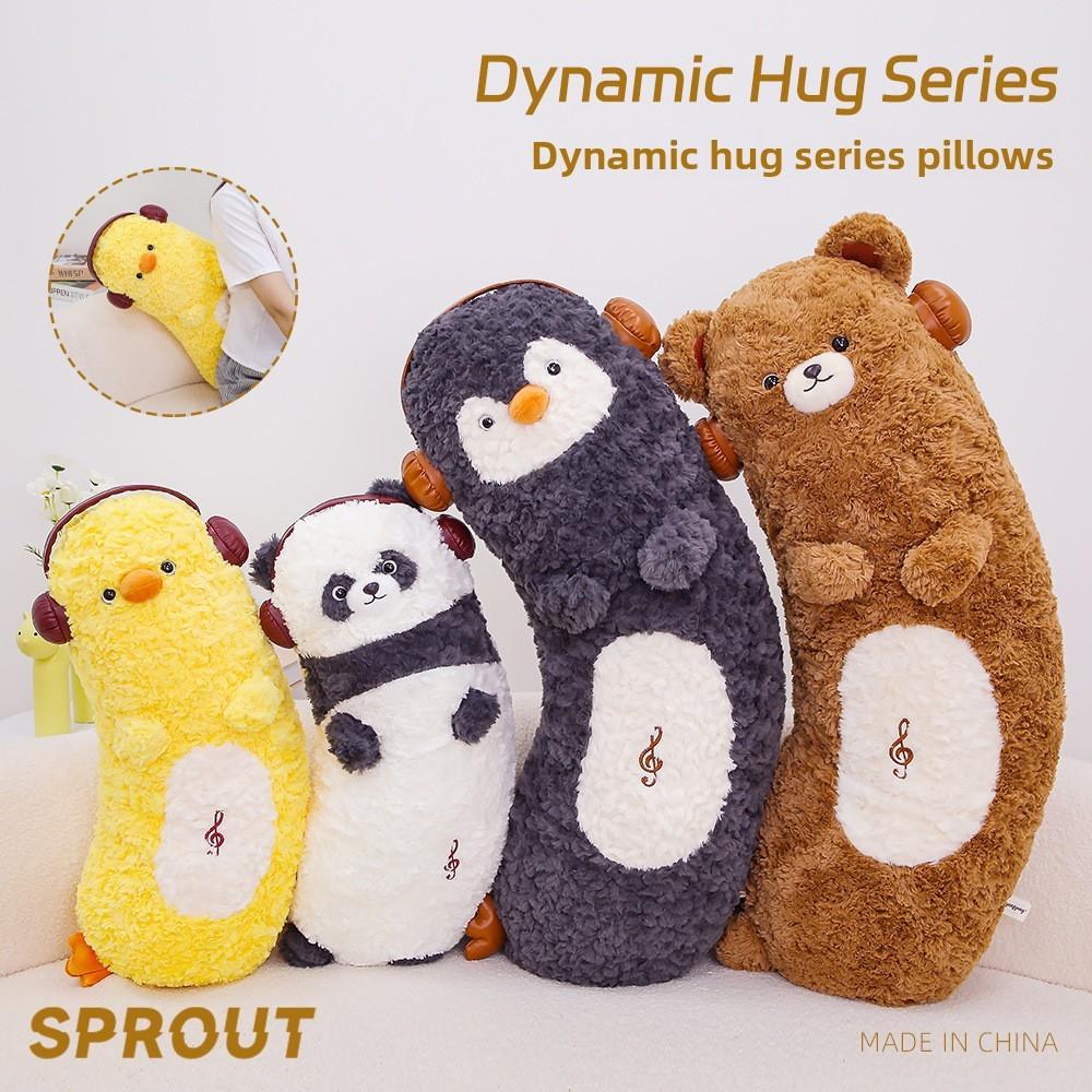 Cute Cartoon Bear Plush Pillow With Polyester Filling For Children Bedside Comfort