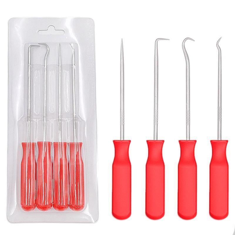 4-Piece Oil Seal Hook Set: Tire Repair & O-ring Puller Removal Tools