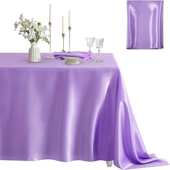 Tablecloth Nordic Style Smooth Satin Fabric Dustproof Protective Cover Wedding Party Dining Table Cloth