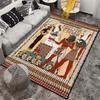 Egyptian Style Living Room Rug Ancient Culture Hieroglyphics Design Bedroom Floor Mat Anti Slip Carpet Can Be Machine Washed