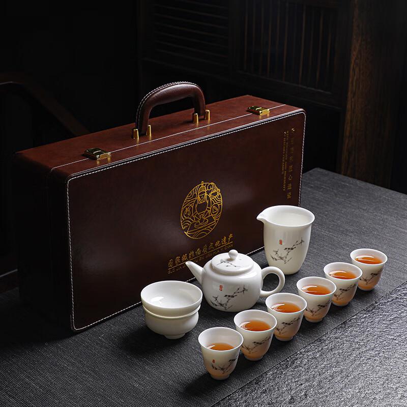 Tuopai Mutton-fat Jade Porcelain Gongfu Tea Set