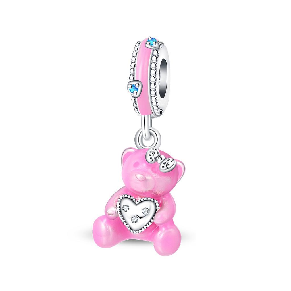 925 Silver Cute Pet Bear Charm Beads DIY Jewelry Accessories Bracelet 2026