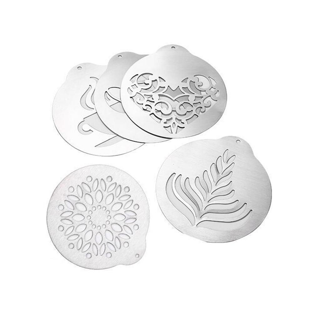 Steel Cappuccino Arts Tools Decoration Coffee Stencil Set Coffeeware Flowers Templates Coffee Mould