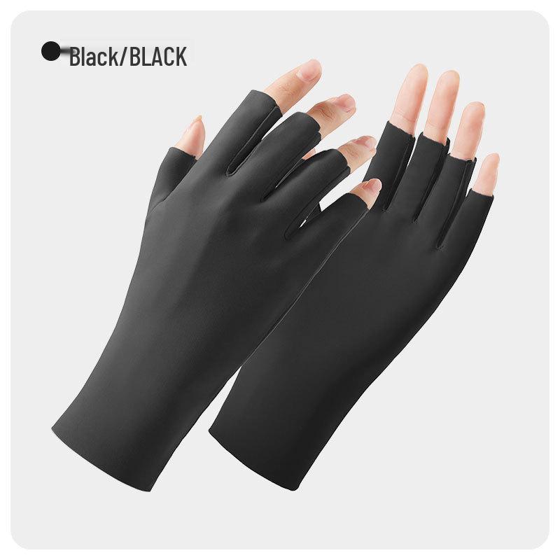 Damskie rękawiczki rowerowe bez palców z jedwabiu lodowego chroniące przed promieniowaniem UV