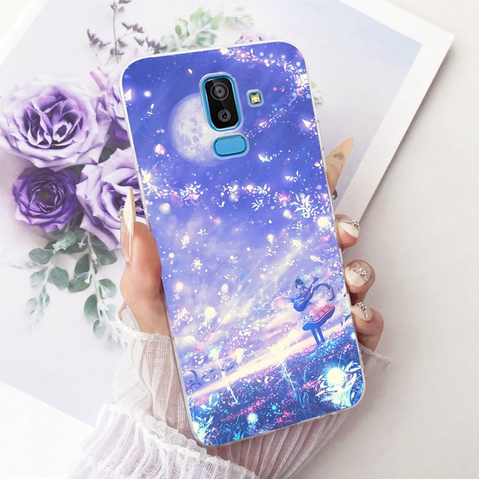 Clear Cover For Samsung J8 2018 Case SM-J810G Cute Cat Fashion Butterfly Funny 2D Painted Casing For Samsung Galaxy J8 2018