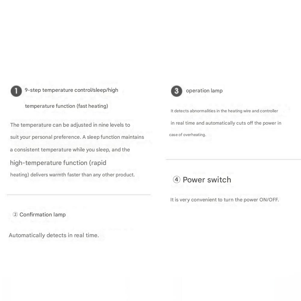 GLUHWEIN Electromagnetic Wave-safe Water Washing Electric Blanket 220V 140W - 135 X 180 Cm