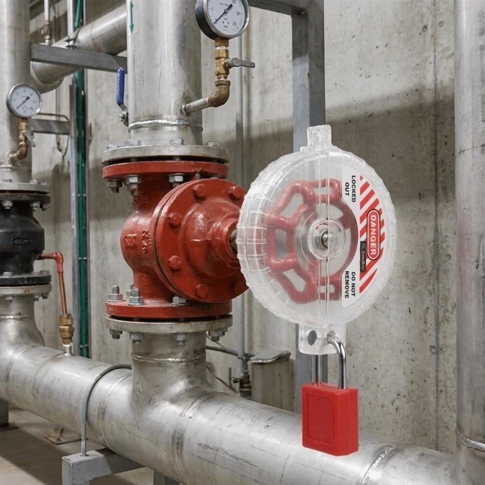 Sturdy PC Material Gate Valve Lock Integrated Design Transparent Lock Cover Equipment Maintenance