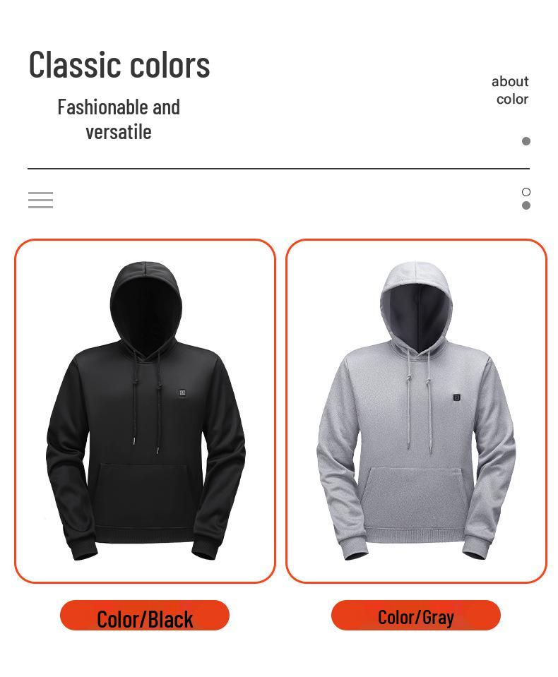 Unisex Smart USB Heated Hoodie with Constant Temperature and Plush Lining
