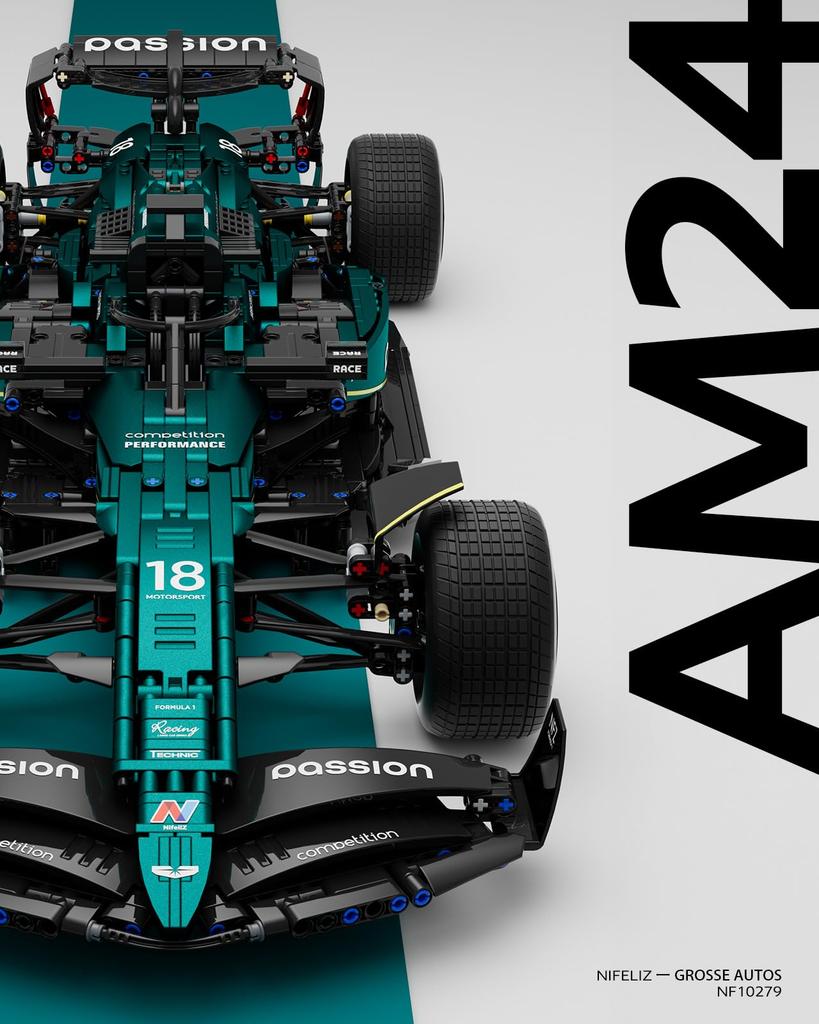 Nifeliz AM24 F1 Κυβάκια Κατασκευής, 1:Συλλεκτικό Μοντέλο Κλίμακας 8 για Ενήλικες, Δώρο Γενεθλίων, Διακόσμηση Σπιτιού ή Γραφείου (2.351 Τεμάχια)