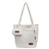 Large Capacity Tote Bag Women Commuter Handbag Solid Color Shoulder Bag