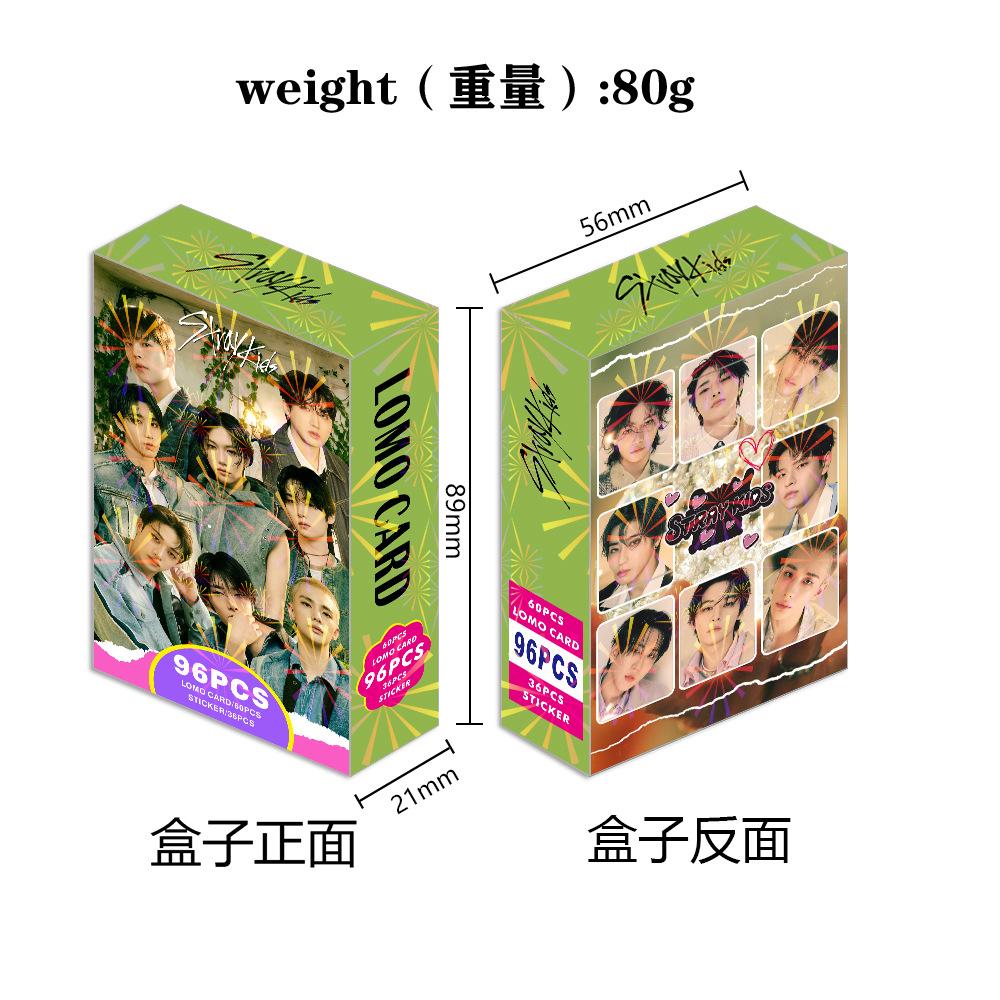 Straykids 96 Pcs Lomo Cards And Stickers Box 60 Double Sided Photocards 36 Stickers Idol Support Collectable Gift For Fans Premium Quality