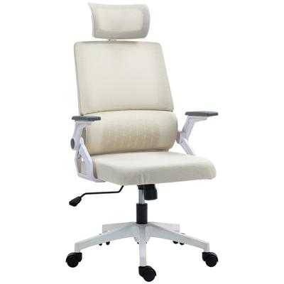 Office Chair Desk Chair, Height-Adjustable, 1 Headrest, 60 X 61 X 121.5 Cm Beige