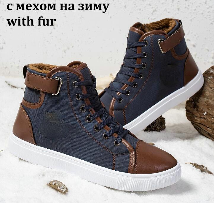 Fashion Fashion Autumn Winter Male Footwear Patchwork Flats sneakers High Top Men Shoes Canvas Men Casual Shoes BIG Size uio90