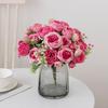 Realistic 5-Head Artificial Peony Flower with 4 Buds Lifelike Faux Silk Flower Bouquet for Vase Wedding Bouquets DIY Crafts Valentine's Day Home