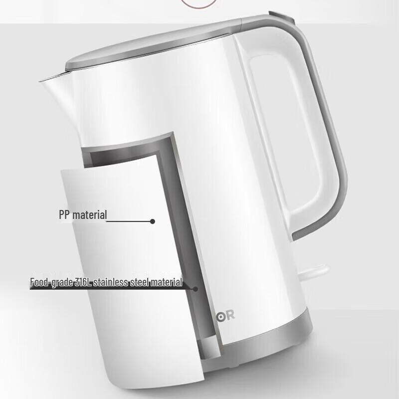 Supor 1.5L 316 Stainless Steel Electric Kettle CN Plug (adapter Included)