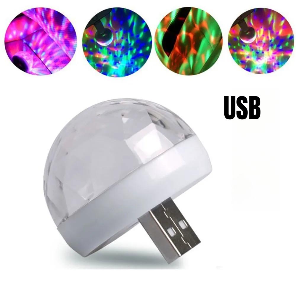 

Светодиодная подсветка салона автомобиля DJ RGB Мини-разноцветная с музыкальным интерфейсом Звук Праздничная атмосфера Интерьер Салон Купол Багажник Лампа USB Stage Light
