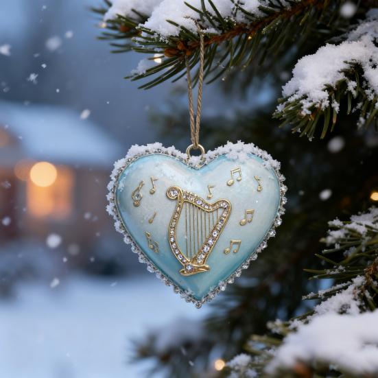 Heart-Shaped Christmas Hanging Ornament Indoor Outdoor Hame Office Holiday Party Xmas Tree
