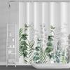 Watercolor Green Leaf Shower Curtain for Bathroom Vines Plant Nordic Minimalist Polyester Botanic Curtain for Home Hotel 180x240