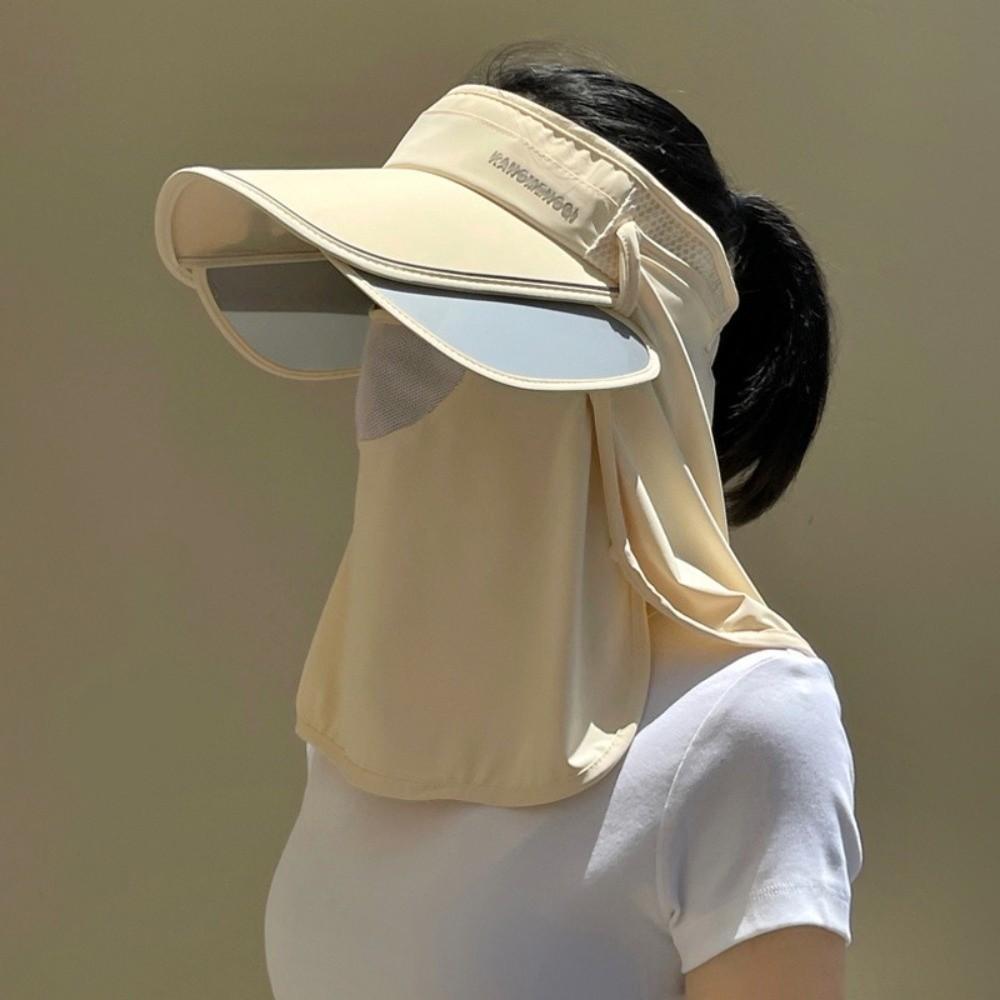 Detachable Shawl UV Resistant Hat Breathable Beach Empty Top New Wide Brimmed Sunshade Cap  Summer