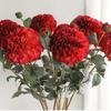 2 Heads Simulation Dahlia Flowers 80cm Silk Fake Flowers  Dining Table