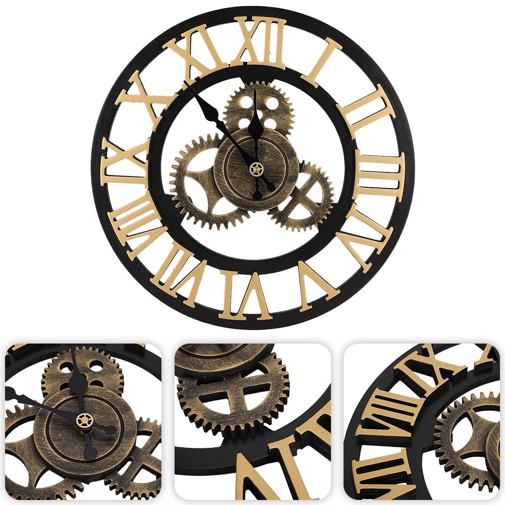 Zahnrad Wanduhr Retro Industrie Dekor Vintage Innenmodellraum  Wohnaccessoires Anhänger