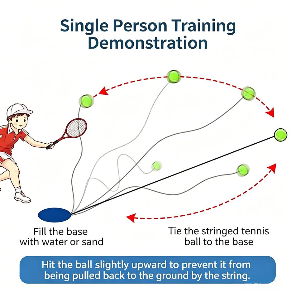 Hot Solo Tennis Trainer Rebound Ball Exercise Tennis Training Machine Sparring Device Tool Accessories Tennis Practice Trainer
