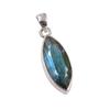 Natural Labradorite Gemstone 925 Solid Sterling Silver Gift Pendant 1.25" J0w92