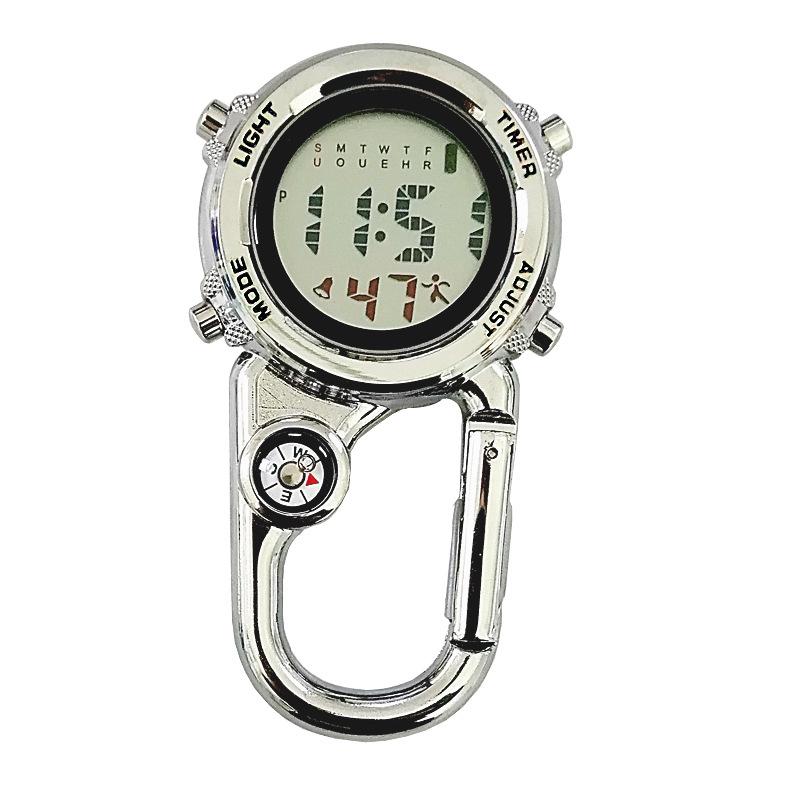 Multi-Function Outdoor Mountaineering Buckle Watch with Luminous Display and Alarm Clock