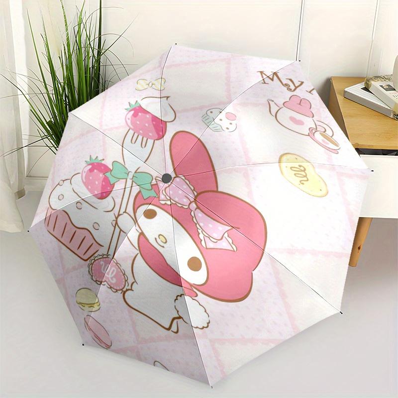 

Cake My Melody Durable Cartoon Folding Umbrella, Portable 3-Fold Compact Umbrella for Men and Women, Suitable for Travel or Daily Use.Y012