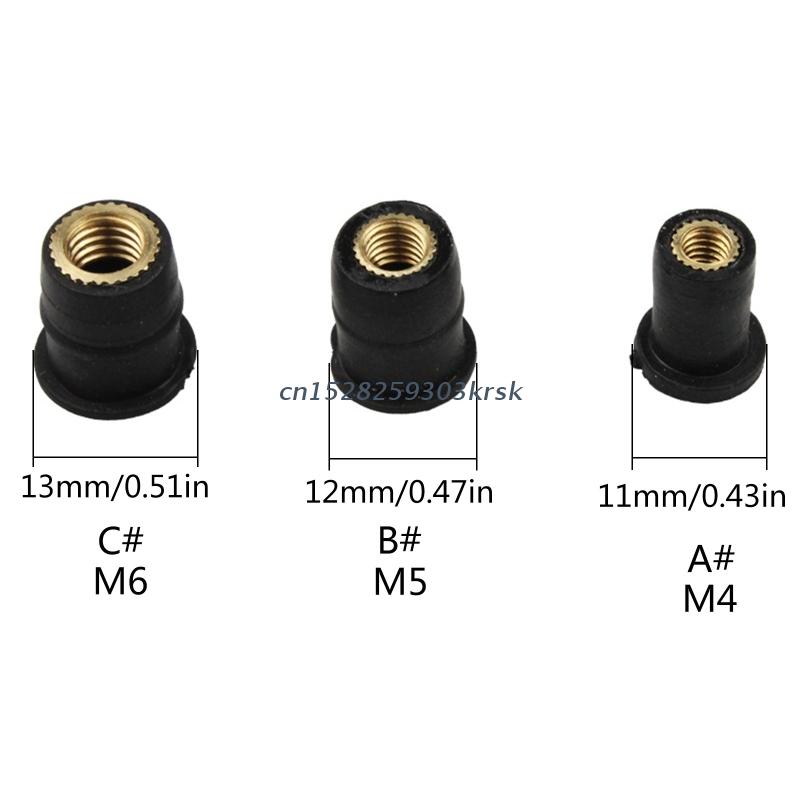 10Pcs M4 M5 M6 Durable Rubber Well Nuts Windshield Bolts for Motorcycles Fairing Mountings Windscreen