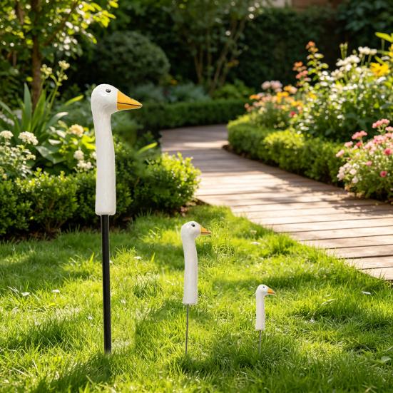 Porch Goose Statue Funny Goose Resin Decorative Garden Stake for Outdoor Lawn Yard Patio Garden Beds Planters Decor Gifts for Gardeners