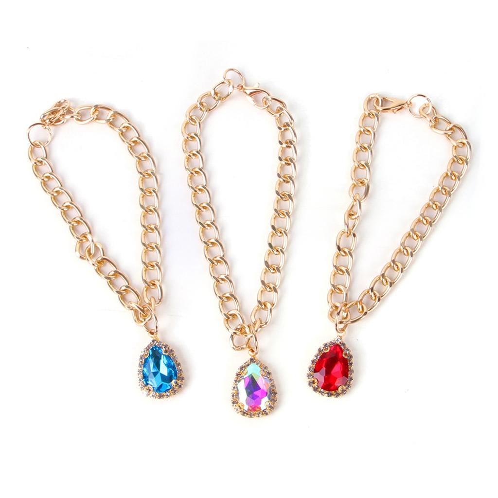 Collier Pendentif Diamant pour Animaux de Compagnie Goutte d'Eau Accessoires de Col Teddy Petit et Moyen Chien