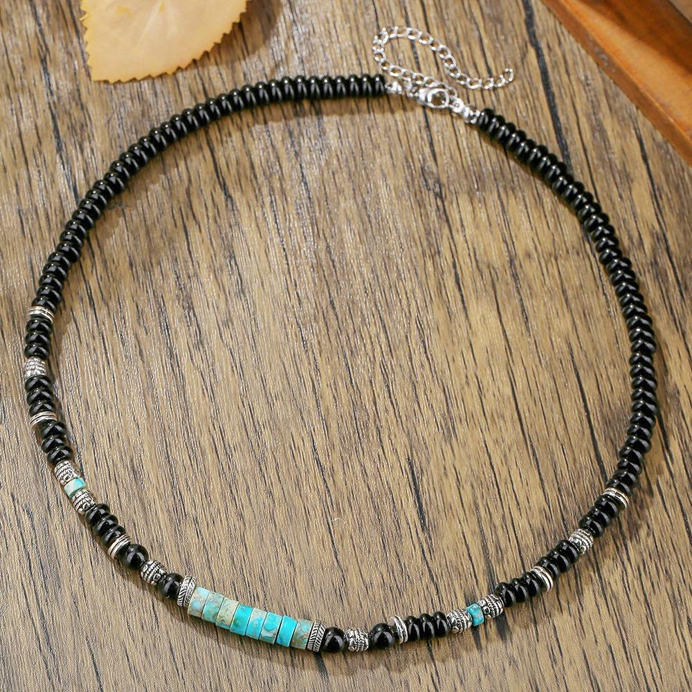 Europäischer und Amerikanischer Hip Hop Nischen Kaiser Stein Perlenkette Herren Schlüsselbein Kette Accessoires Personalisierte Abakus Perlenkette